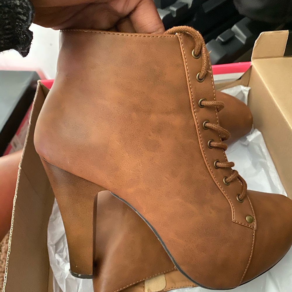 Cute cognac booties